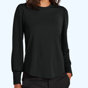 Women's Stretch Jersey Long Sleeve Blouson Top