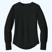 Women's Stretch Jersey Long Sleeve Blouson Top