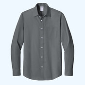 Wrinkle Free Stretch Pinpoint Spread Collar Shirt