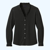 Women's Long Sleeve Ruffle Collar Blouse