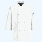 Eight Pearl Button Chef Coat with Thermometer Pocket