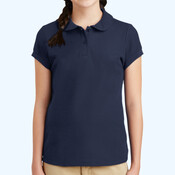Girls Silk Touch Peter Pan Collar Polo