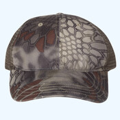 Garment Washed Printed Trucker Cap