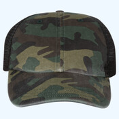 Garment Washed Printed Trucker Cap