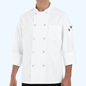 100% Polyester Ten Pearl Button Chef Coat