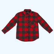 Youth Open Pocket Long Sleeve Flannel Shirt
