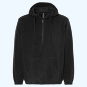 Men's Polar Fleece Quarter-Zip Hooded Pullover